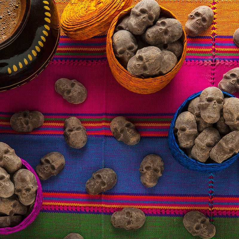 Cinnamon Mexican Chocolate Skulls in Basket