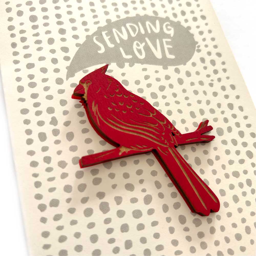 "Sending Love" Cardinal Card + Magnet