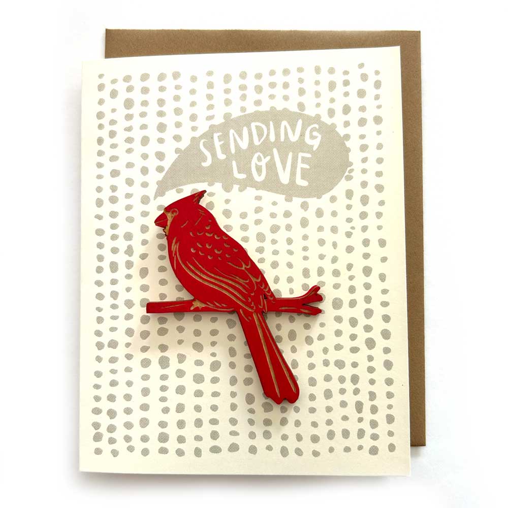 "Sending Love" Cardinal Card + Magnet