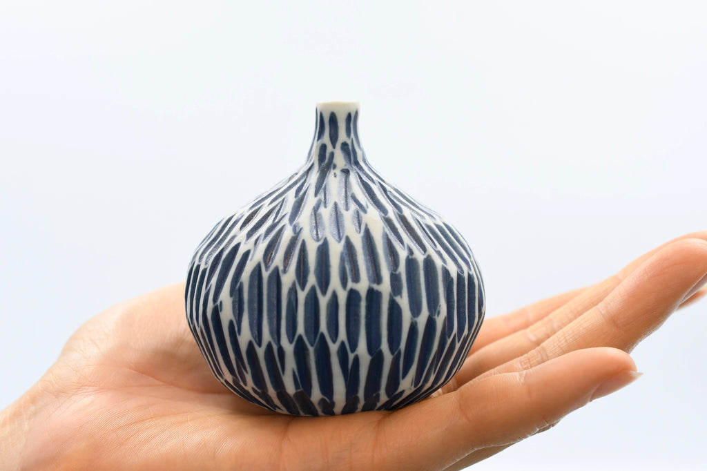 CONGO Mini Porcelain Bud Vase Indigo