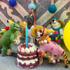 Felt Animal Ornaments celebrating with birthday cake