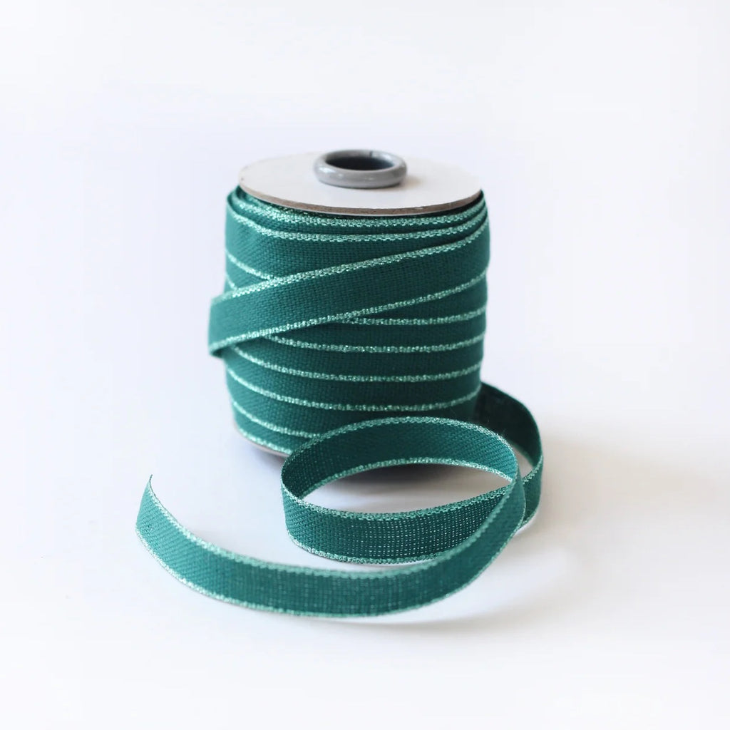 Italian Drittofilo Cotton Ribbon- Jade/ Aqua
