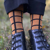 Model wearing This Night Grid Socks M/L