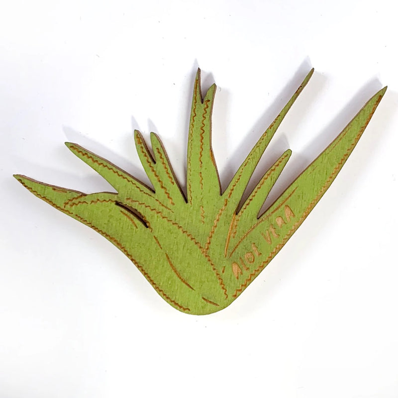 Wooden Healing Plants Magnets- Set of 5. ALOE VERA
