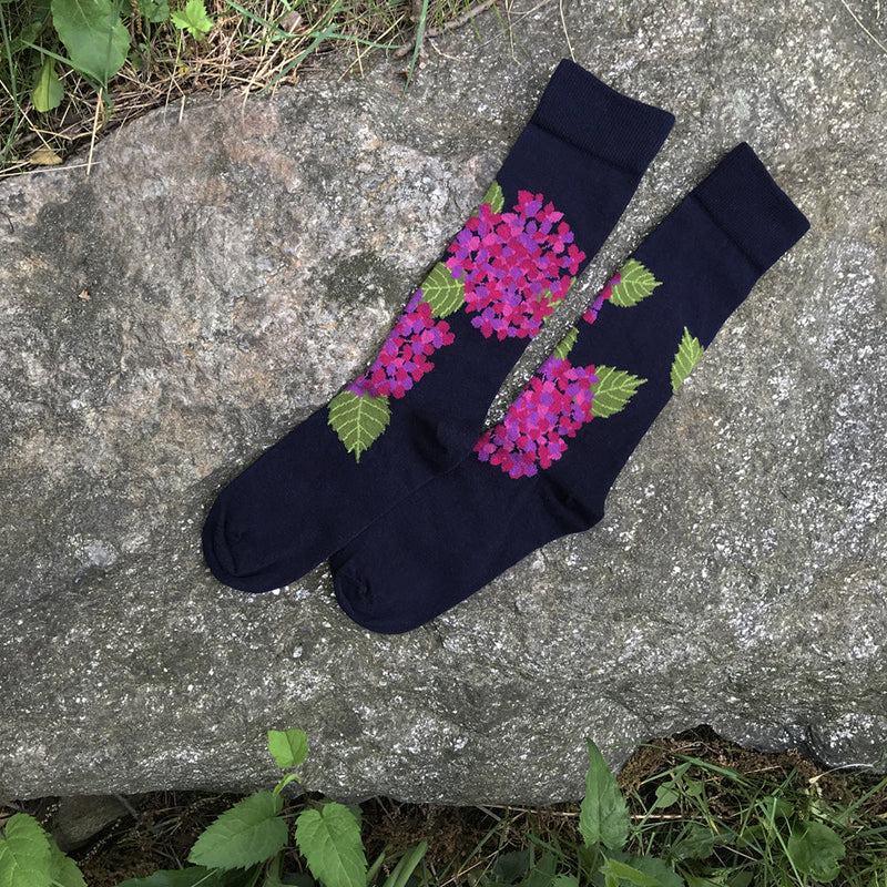 This Night Hydrangea Socks S/M
