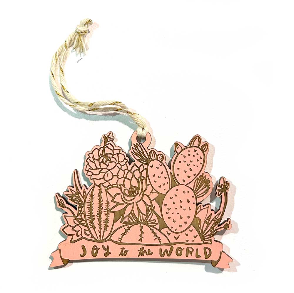 "Joy to the World" Cactus Ornament