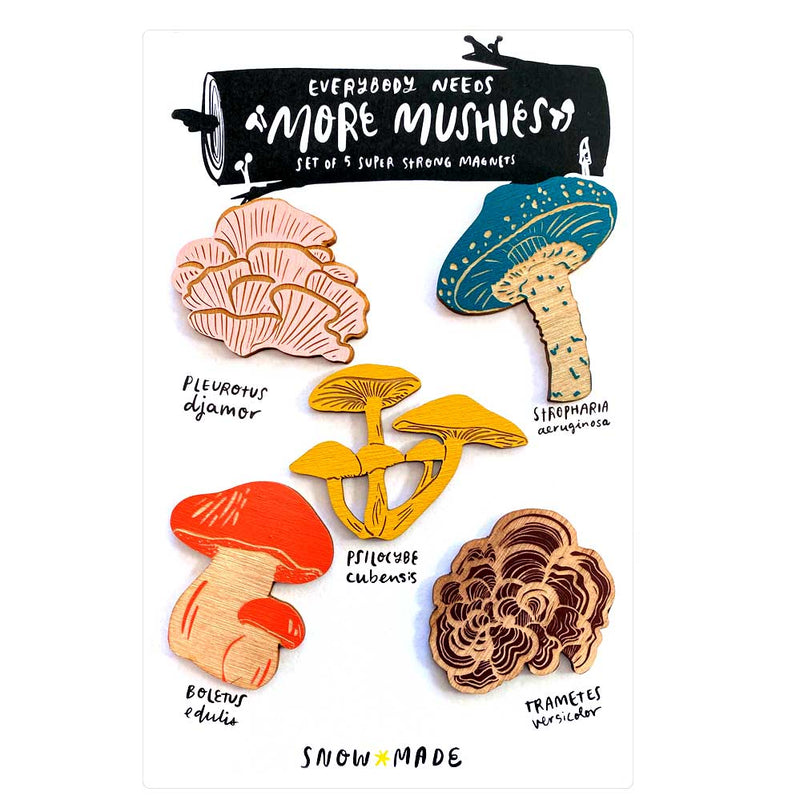 Snow Made Mushroom Magnets- Set of 5