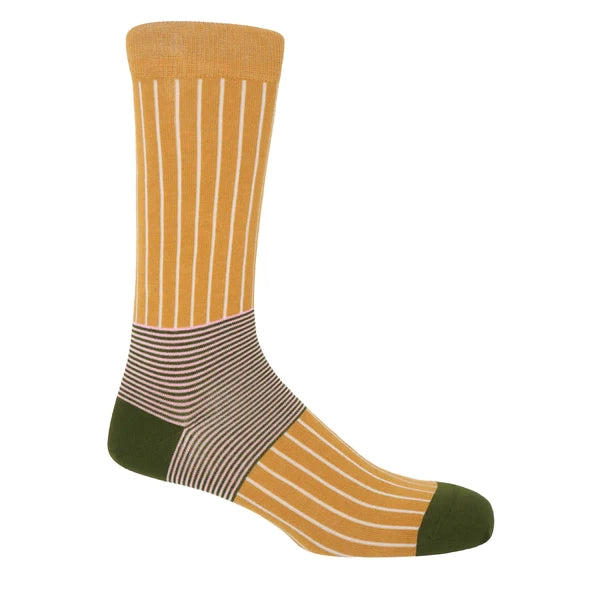 Oxford Stripe Men's Organic Luxury Socks