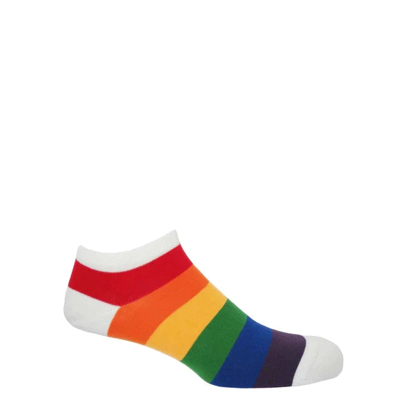 Rainbow Stripe Men's Organic Trainer Socks