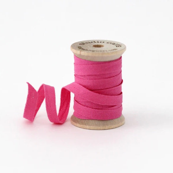 Carta Studio Italian Wood Spool Cotton Ribbon- 5 yards Fuchsia
