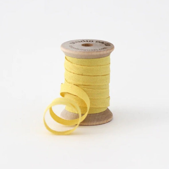 Carta Studio Italian Wood Spool Cotton Ribbon- 5 yards Lemon