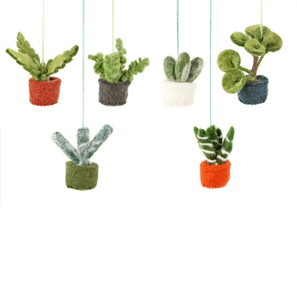 Handmade Felt Hanging Mini Plants
