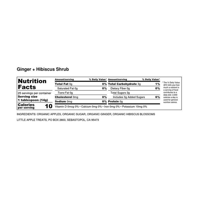 Ginger + Hibiscus Shrub Nutrition Facts