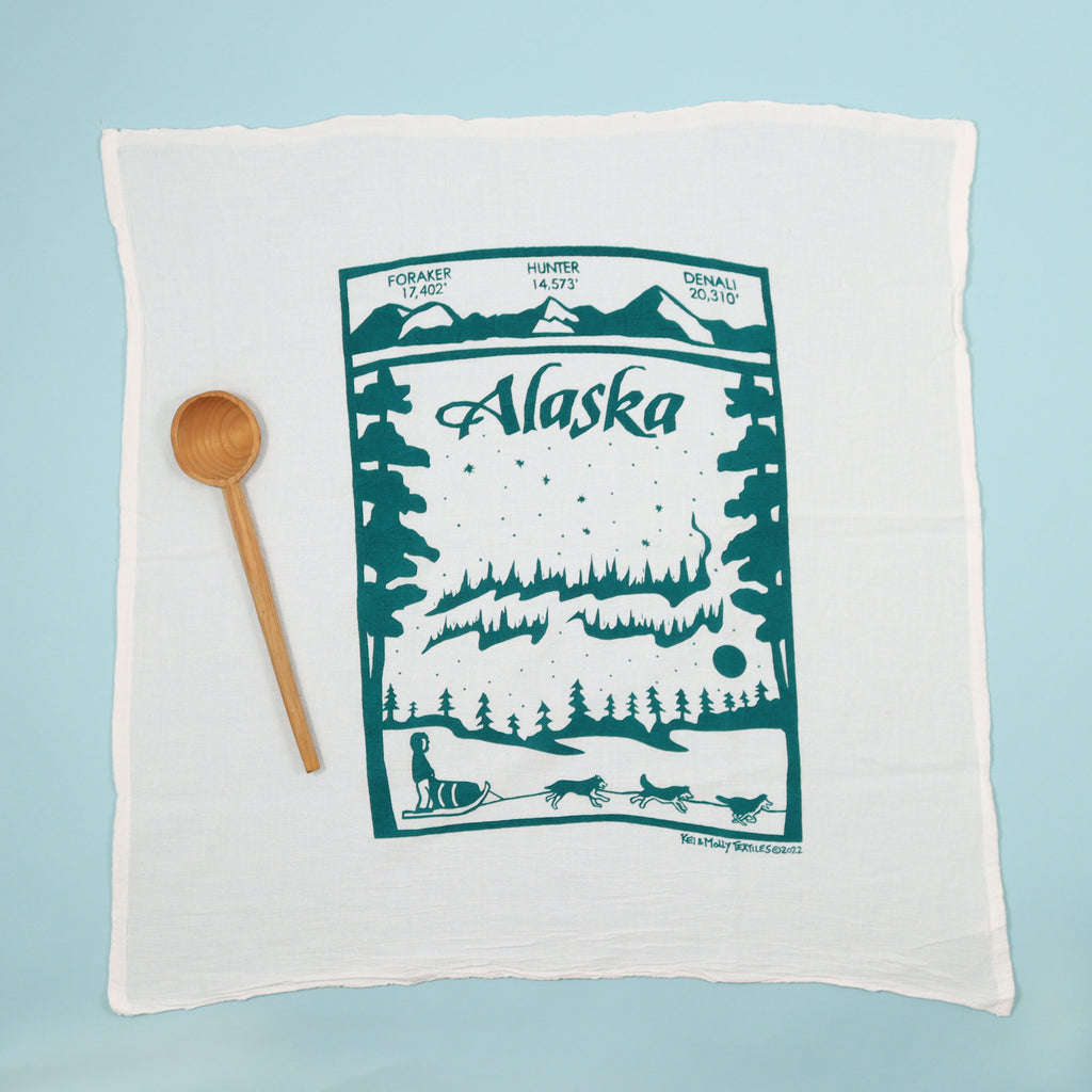 Kei & Molly Flour Sack Dish Towel Alaska.