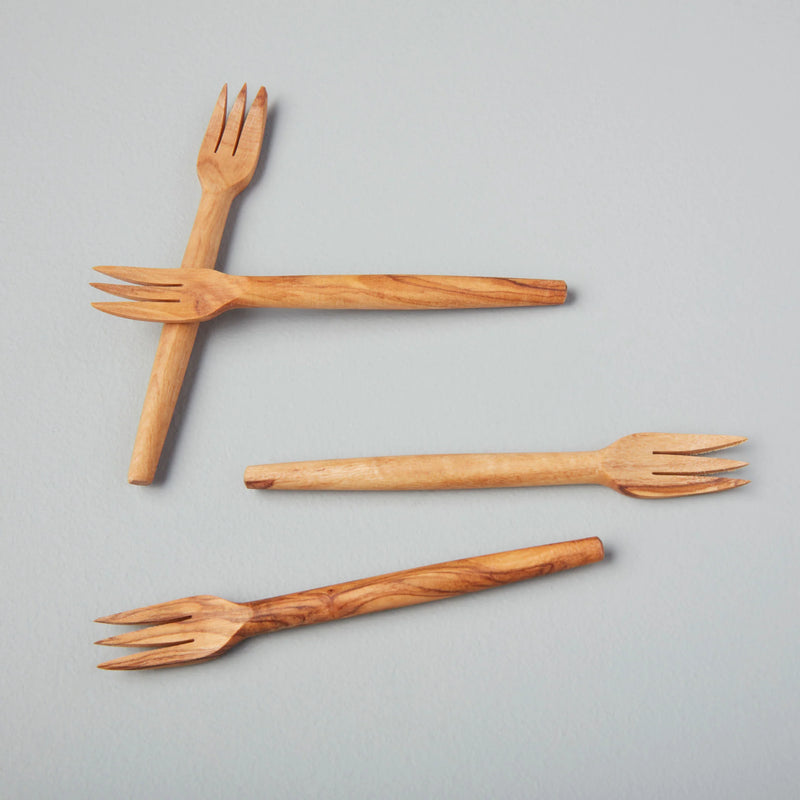 Olive Wood Cocktail Fork