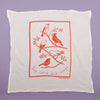 Kei & Molly Songbirds Flour Sack Dish Towel in Desert Coral Full View
