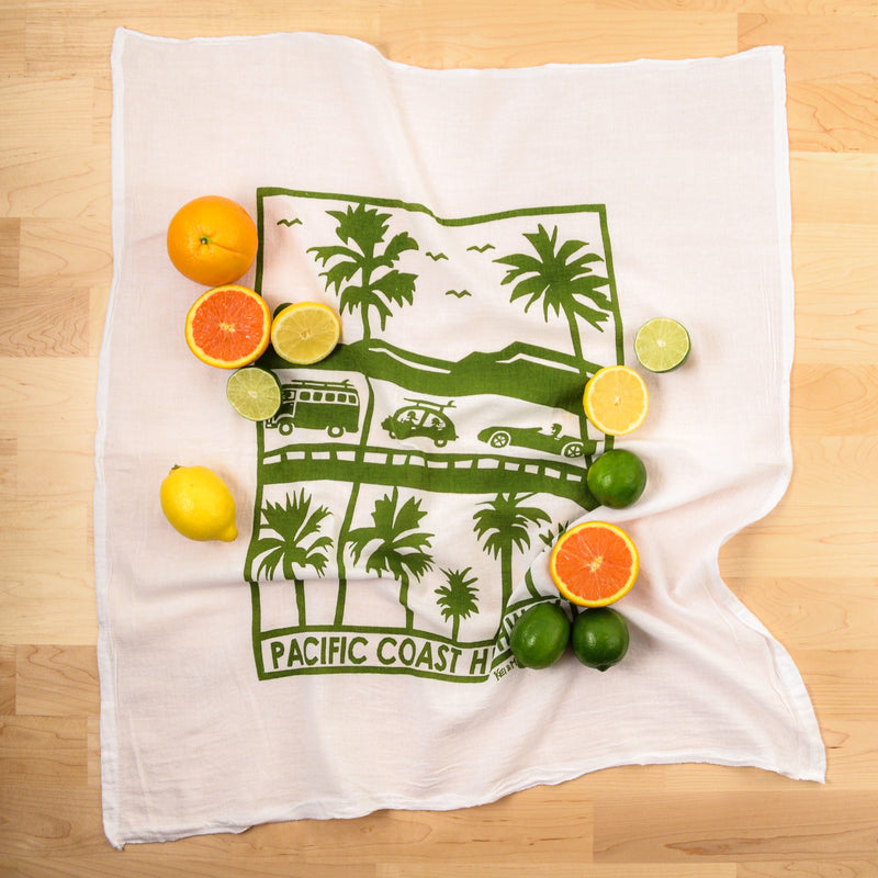 Flour Sack Dish Towel: Pacific Coast Highway