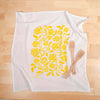 Kei and Molly Flour Sack Dish Towel - Roses (Yellow) flat front