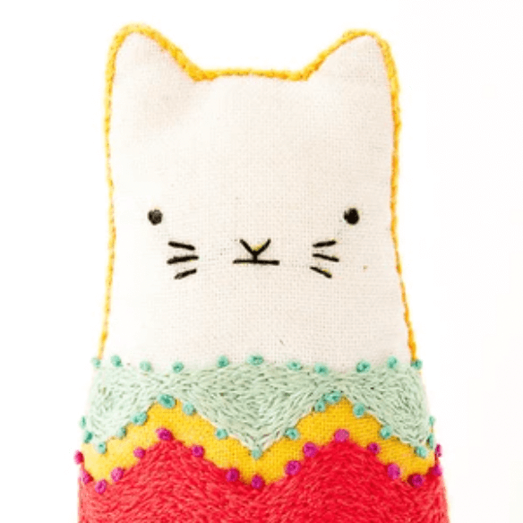 Kiriki Press Embroidery Fiesta Cat Kit