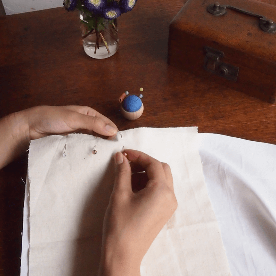 Glass Head Flower Pins in Use