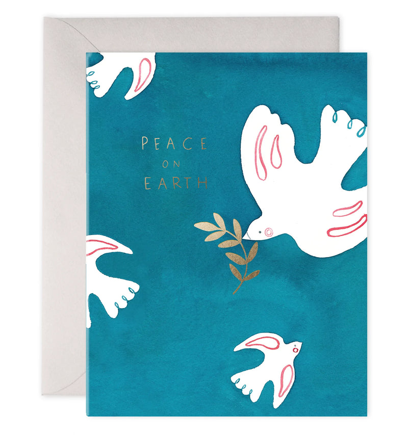 E. Frances Paper Peace Doves Card Front.
