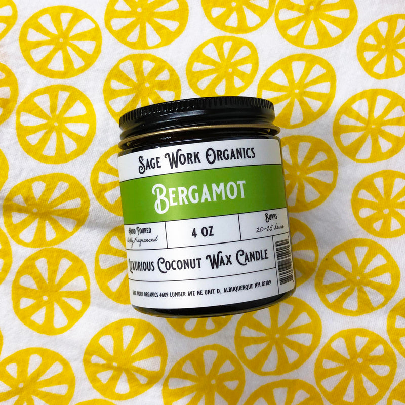 Sage Work Organics Bergamot Candle Front View