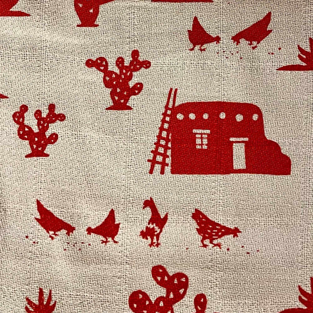 Burnt Orange Print on Natural Blanket