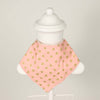 Kinder Sprout Organic Cotton Bandana Bib - Gold polka dots with pink background