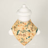 Kinder Sprout Organic Cotton Bandana Bib - Birds on branches with peach background