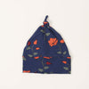Red poppy top-knot 0-6 mth newborn baby hat by Kinder Sprouts