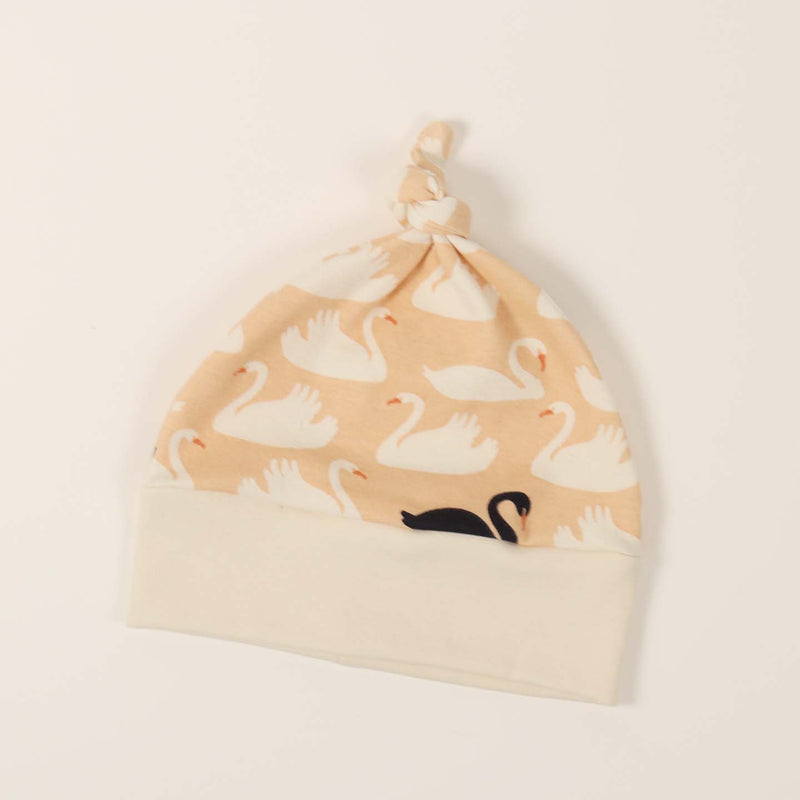 Kinder Sprouts Top Knot Hat: Swans