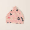 Kinder Sprouts Top Knot Hat: Birds on Pink