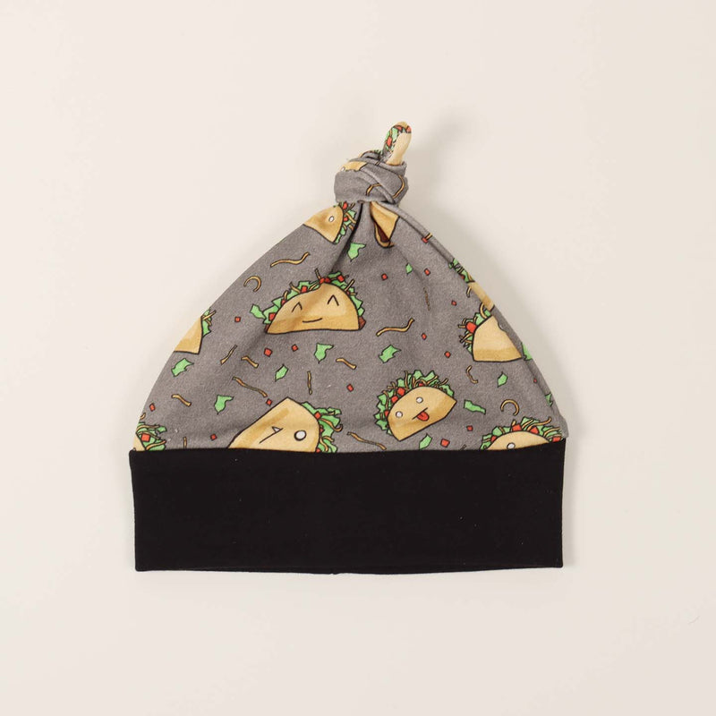 Tacos top-knot 0-6 mth newborn baby hat by Kinder Sprouts