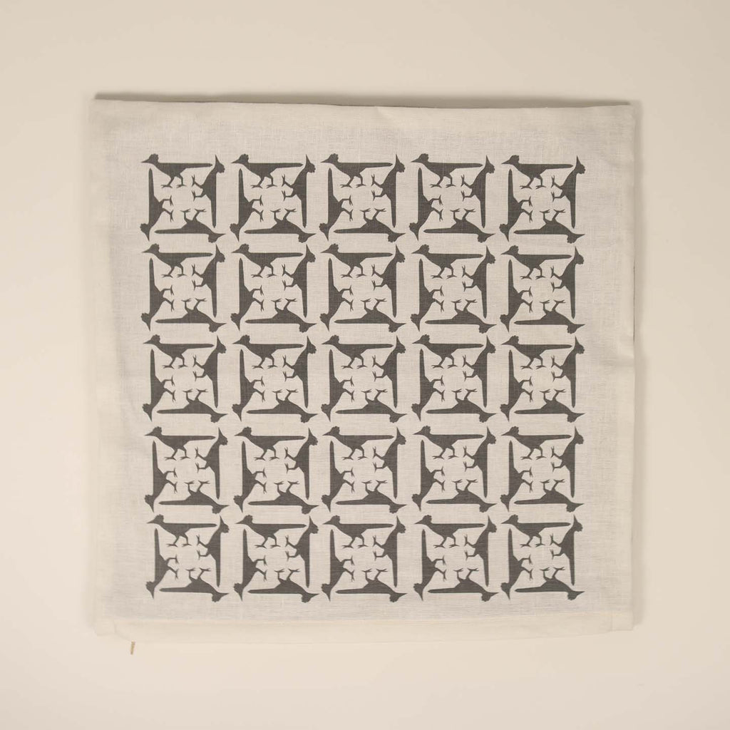 KEI & MOLLY PILLOW COVER: ROADRUNNERS IN GREY