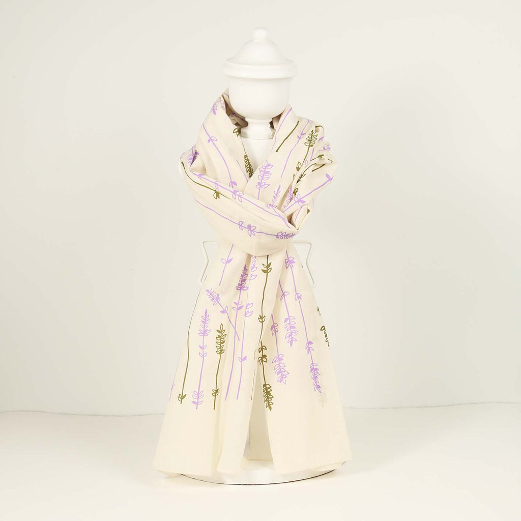 Kei & Molly Lavender Springs Scarf: Lilac & Olive Green.
