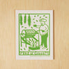 Kei & Molly Vinyl Sticker: Chile Roaster in Green.