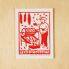 Kei & Molly Vinyl Sticker: Chile Roaster in Red.