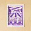 Kei & Molly Vinyl Sticker: Lavender Farm in purple.