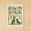 Kei & Molly Vinyl Sticker: Dogs in green.