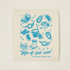 Kei & Molly Large Sponge Cloth "Wipe up that Mess!" design printed in Turquoise 