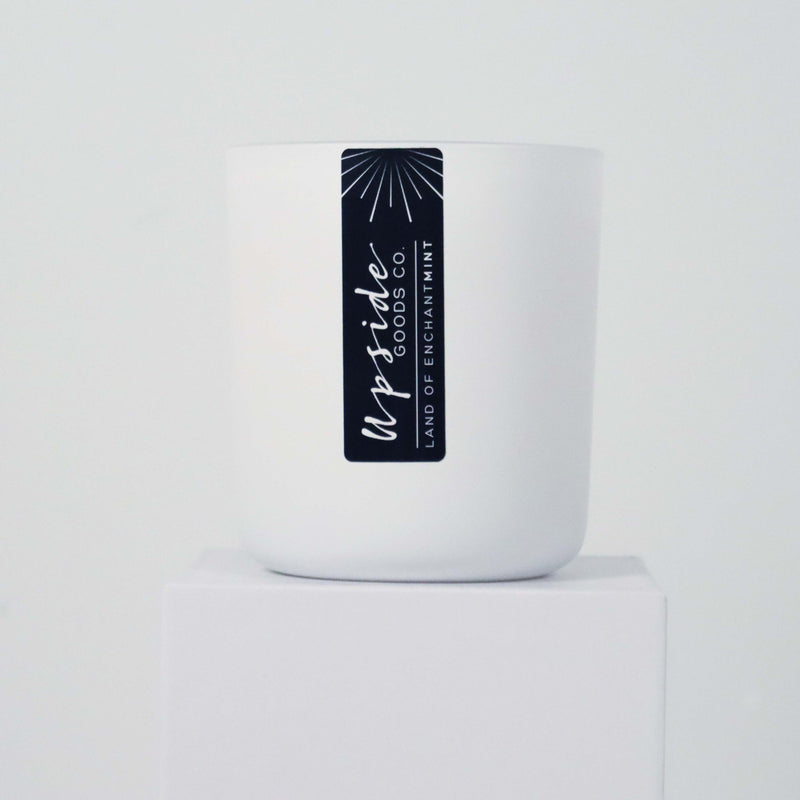 Upside Goods Co. Land Of EnchantMint Glass Candle- White.