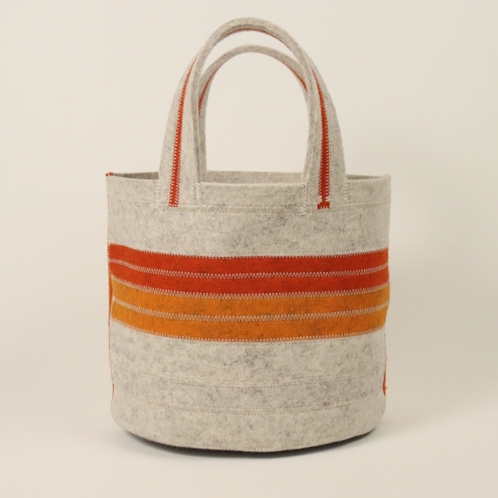 Banded Felt Tote Orange