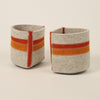 Molly Zimmer Small Banded Felt Baskets Orange