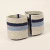 Molly Zimmer Small Banded Felt Baskets Blue