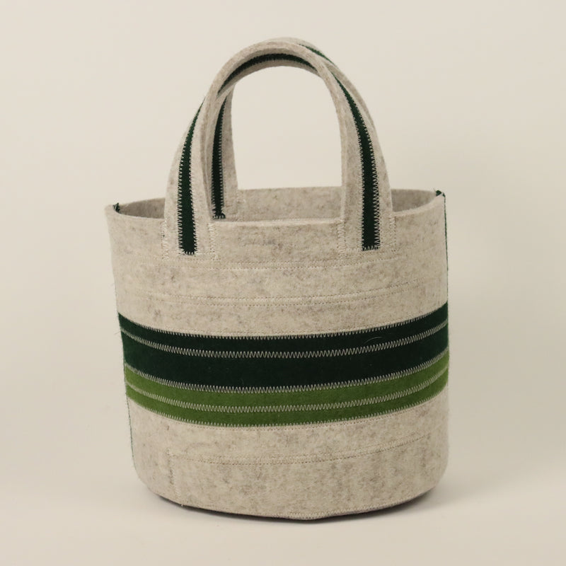 Banded Felt Tote Green