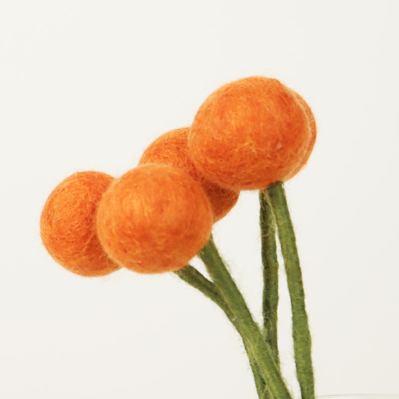 Pom Felt Flower Orange