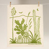 Kei & Molly Textiles Sponge Cloth "Cacti" design printed in green.