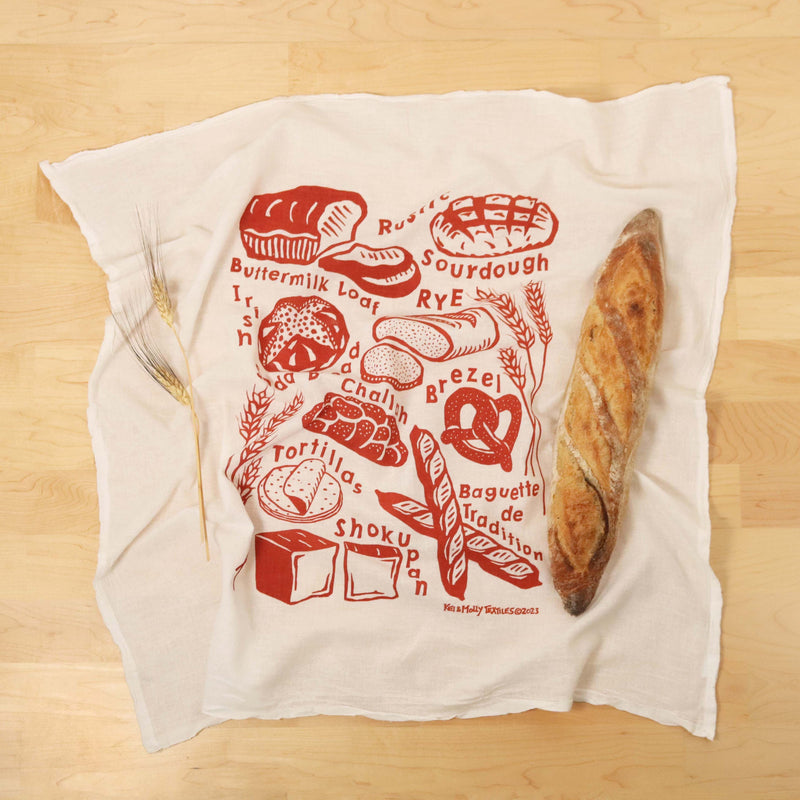 Flour Sack Dish Towel: Bread