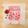Kei & Molly Flour Sack Dish Towel: Strawberries in Raspberry