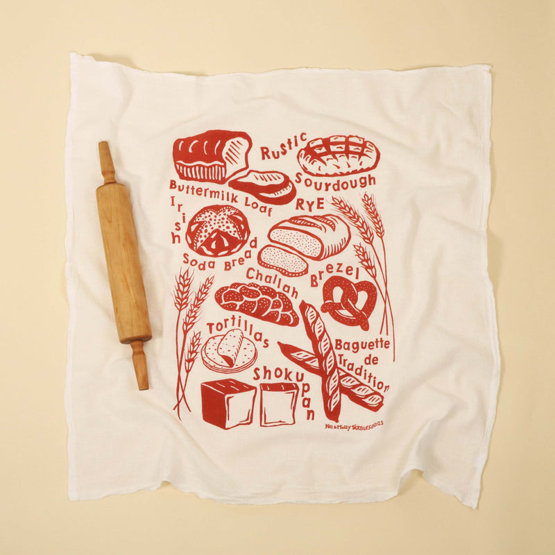 Flour Sack Dish Towel: Bread